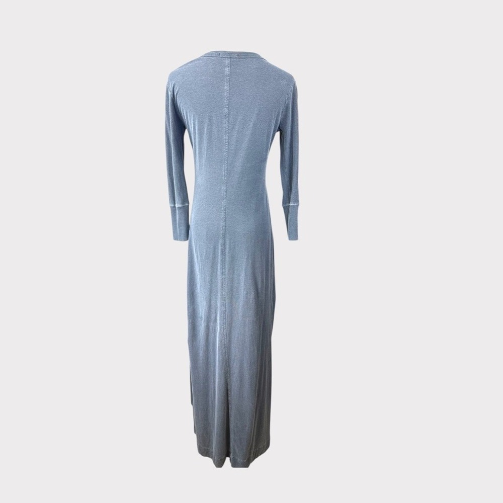 James Perse size 2 = Small the Rib arsenic Long Sleeve scoop neck maxi Dress - Picture 6 of 8